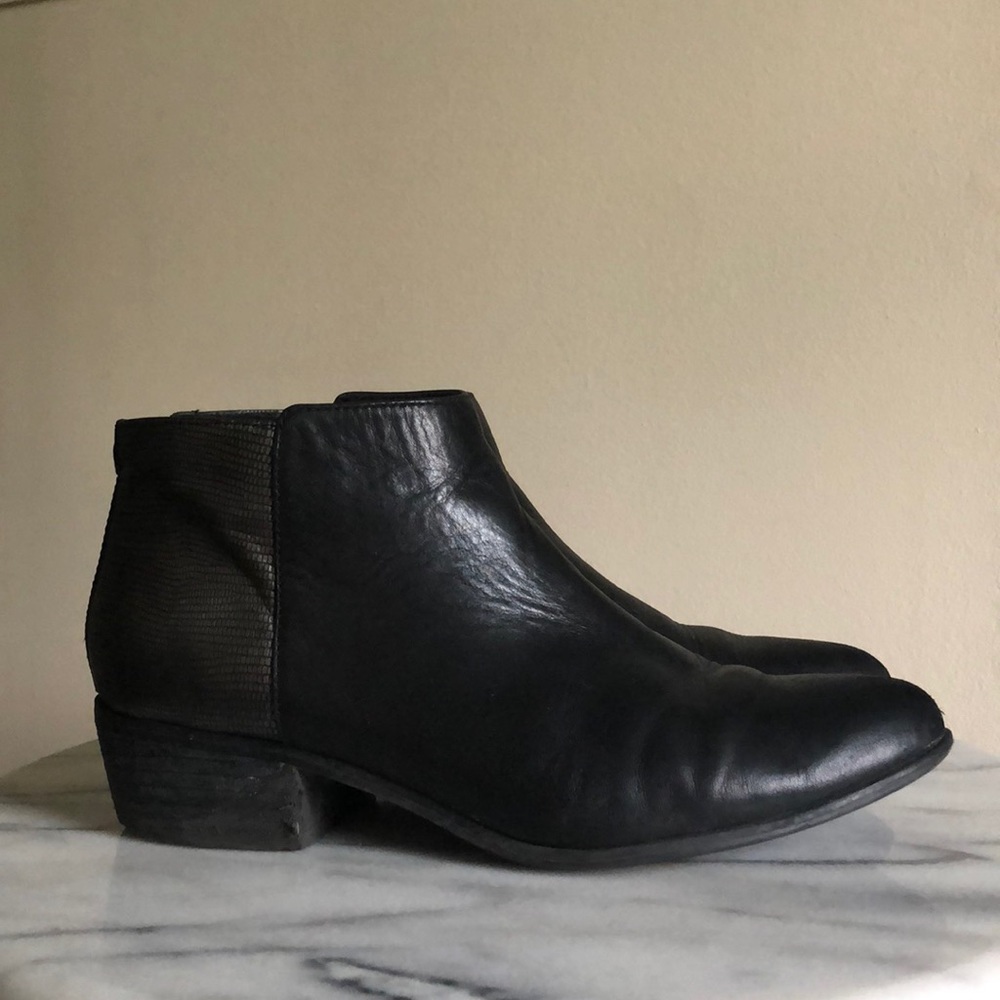 Aldo Black Leather Ankle Booties